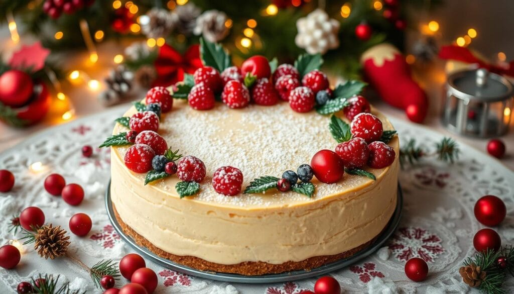 no-bake christmas cheesecake