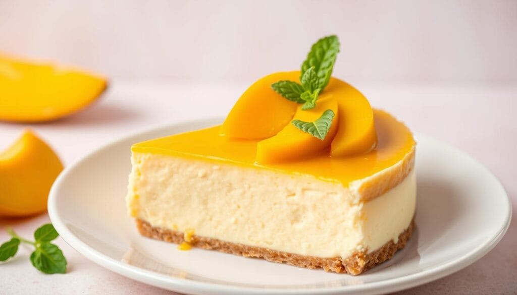 creamy mango cheesecake