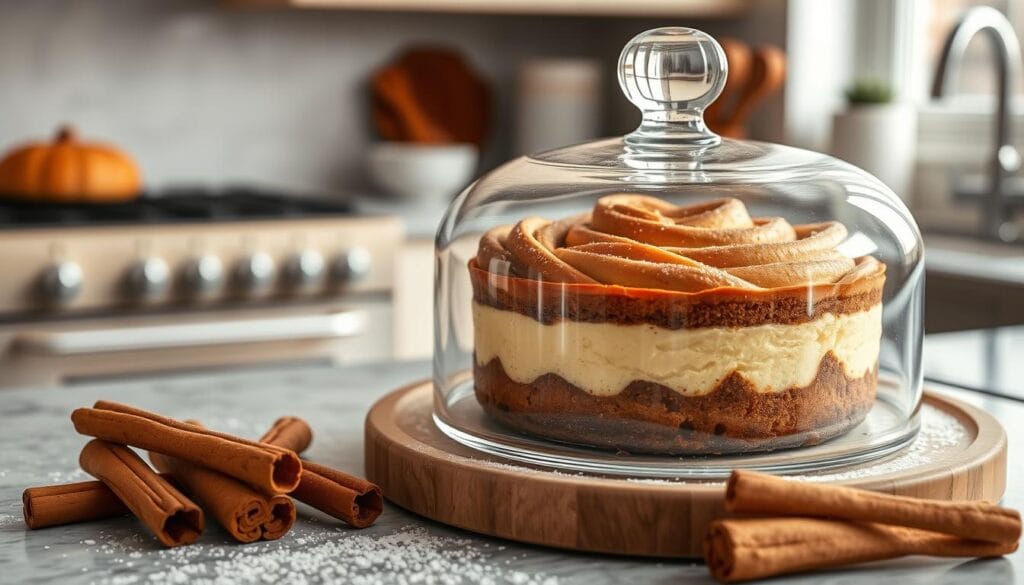 cinnamon bun cheesecake storage